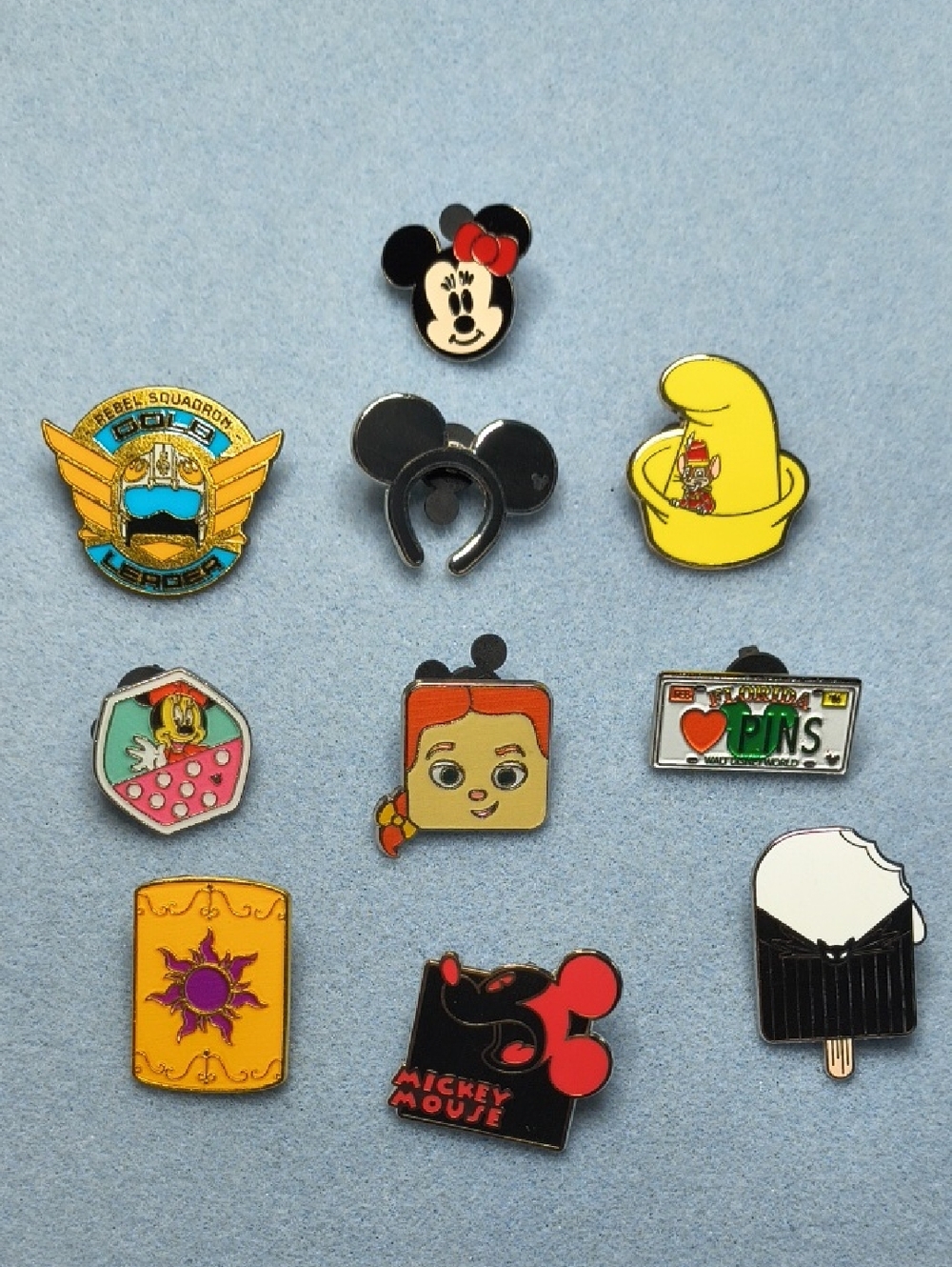 Disney Character Enamel Trading Pins Lot Of 10 Assorted